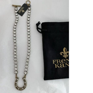 French Kande AUSTRIAN CRYSTAL HORSESHOE PENDANT Silver Necklace NEW